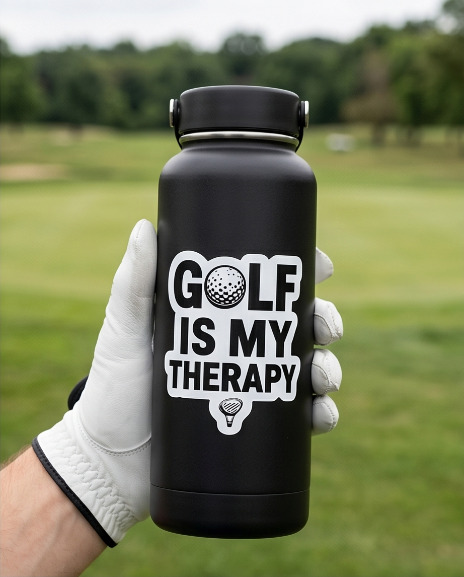 Golf Is My Therapy Sticker – Funny Golf Lover Decal
