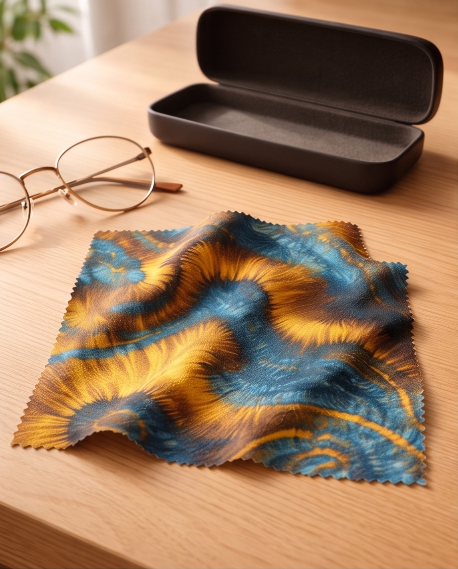 Ocean Gold Swirl Glasses Cloth 💙✨