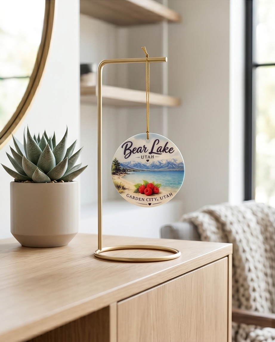 Bear Lake Utah Ornament – Garden City Raspberry Shoreline Design