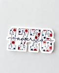 1776 America Floral Patriotic Sticker – Red, White & Blue USA Decal