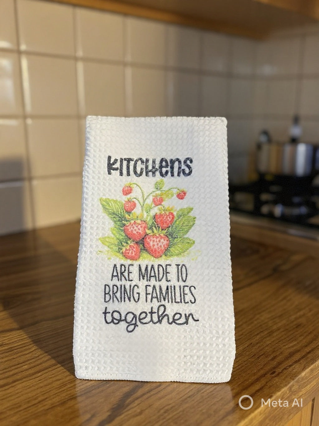 Strawberries & Family Moments Kitchen Towel 🍓