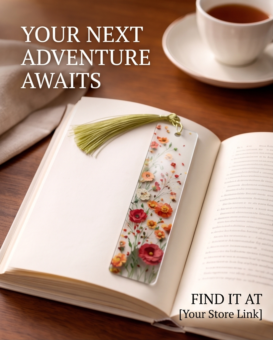 Orange and Red Floral Book Marker