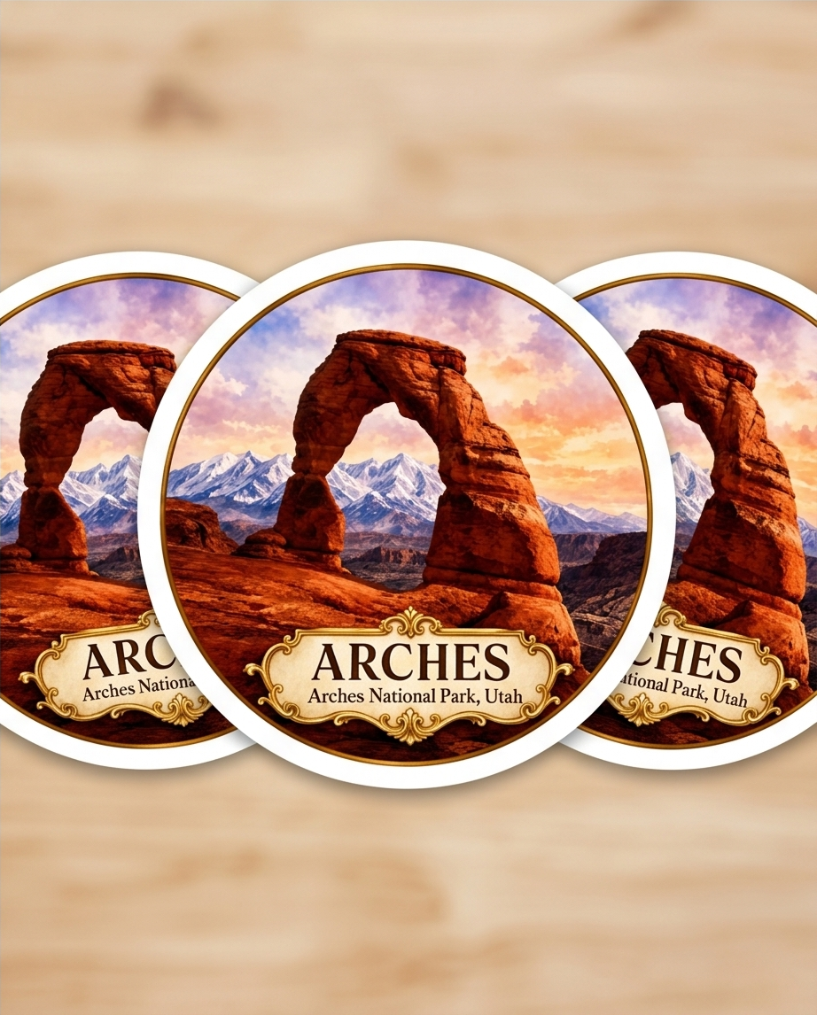 Arches National Park Utah Sticker – Delicate Arch Scenic Souvenir Decal