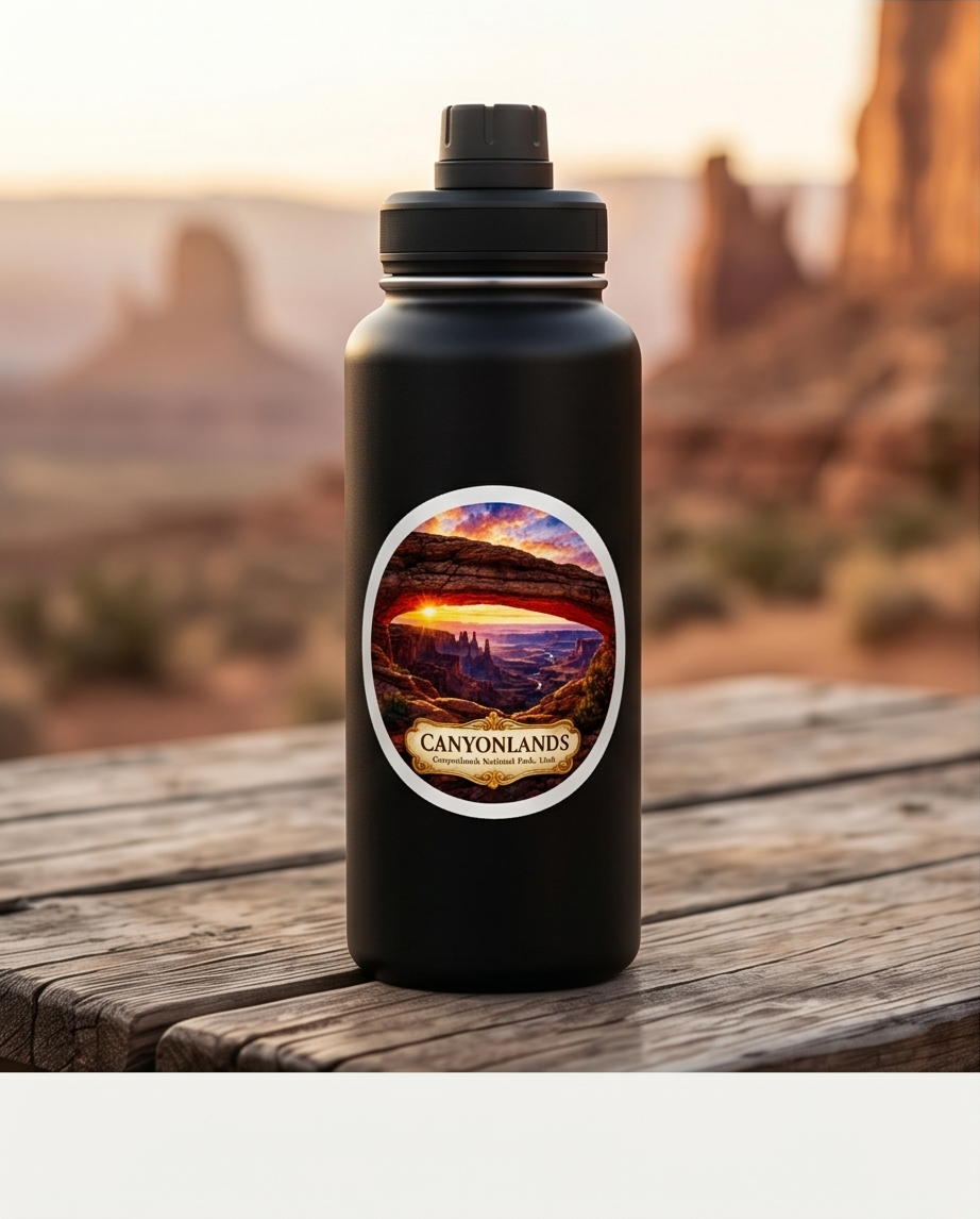 Canyonlands National Park Utah Sticker – Mesa Arch Sunset Scenic Souvenir Decal chi
