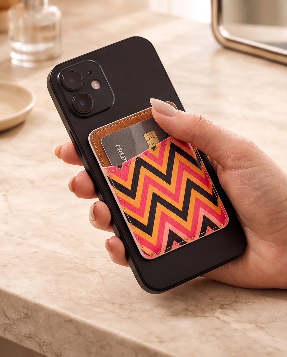Vibrant Zigzag Phone Cardholder 🌈