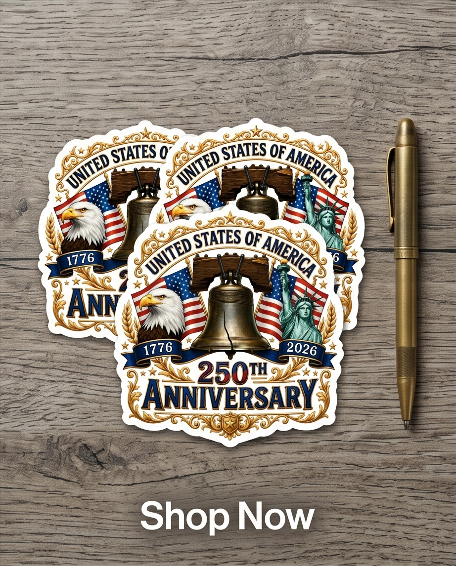 United States of America 250th Anniversary Sticker – Liberty Bell Patriotic USA 1776–2026 Decal