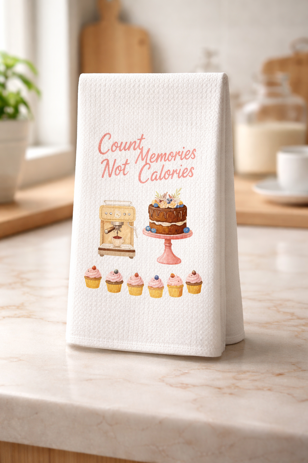 Memories Over Calories Kitchen Towels 🍰💗