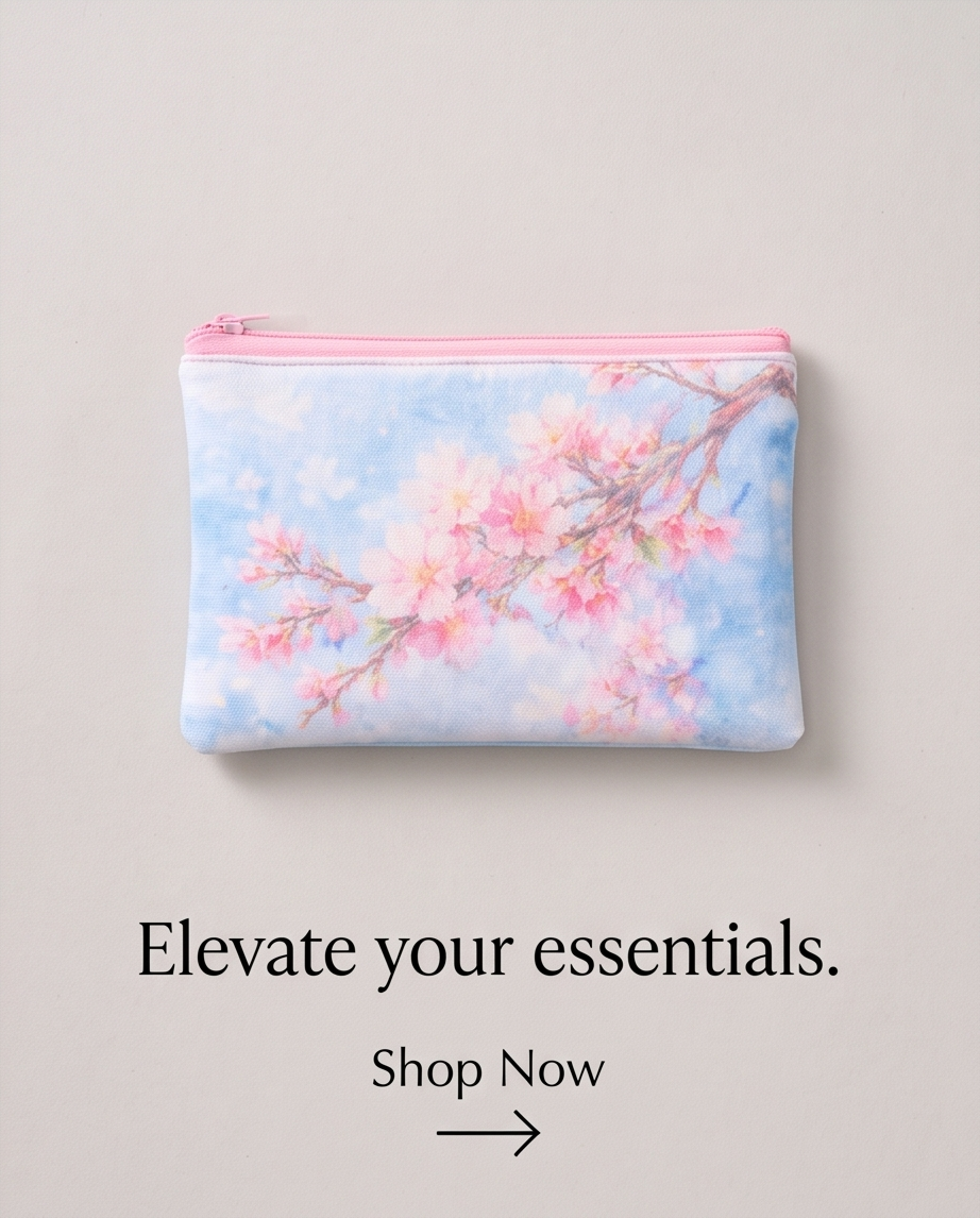 Cherry Blossom Breeze Zipper Pouch🌸