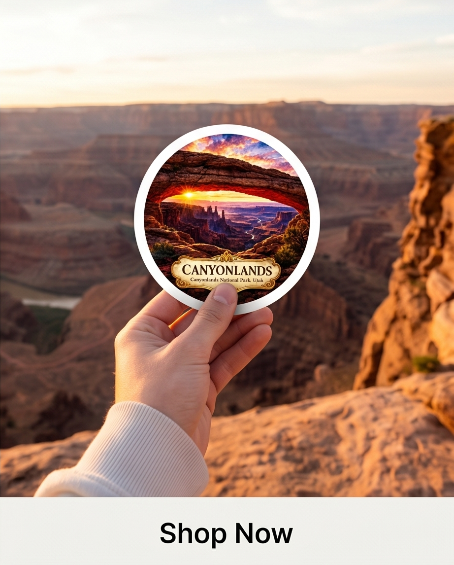 Canyonlands National Park Utah Sticker – Mesa Arch Sunset Scenic Souvenir Decal chi