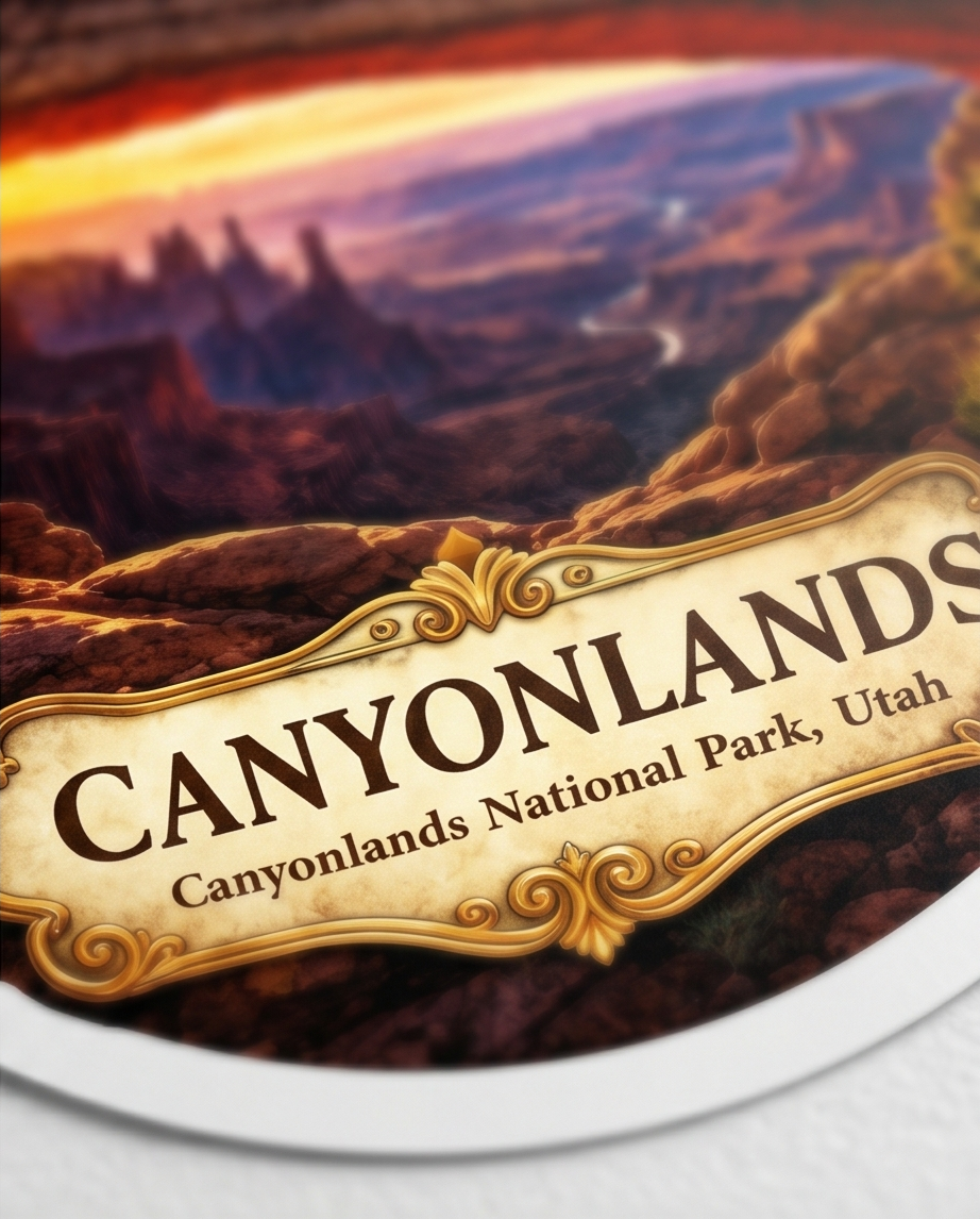 Canyonlands National Park Utah Sticker – Mesa Arch Sunset Scenic Souvenir Decal chi