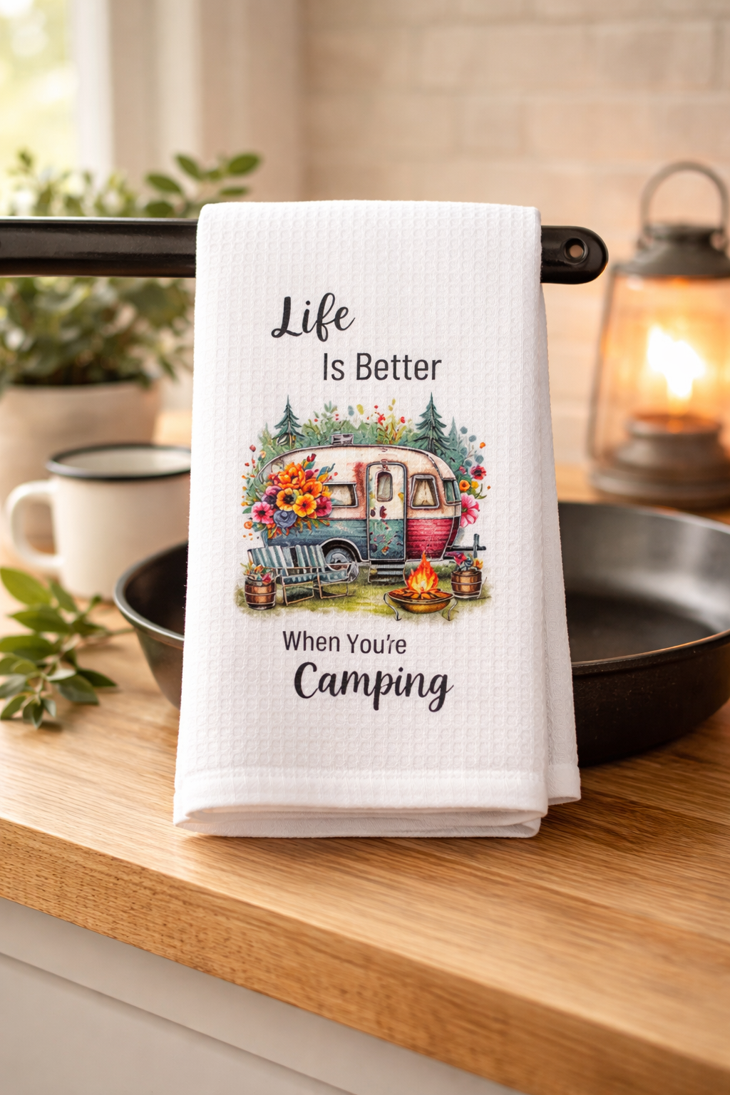 Life Is Better Camping Kitchen Towel 🌲🏕️