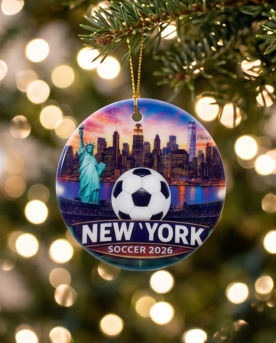 New York Soccer 2026 Ornament – Statue of Liberty Skyline Design
