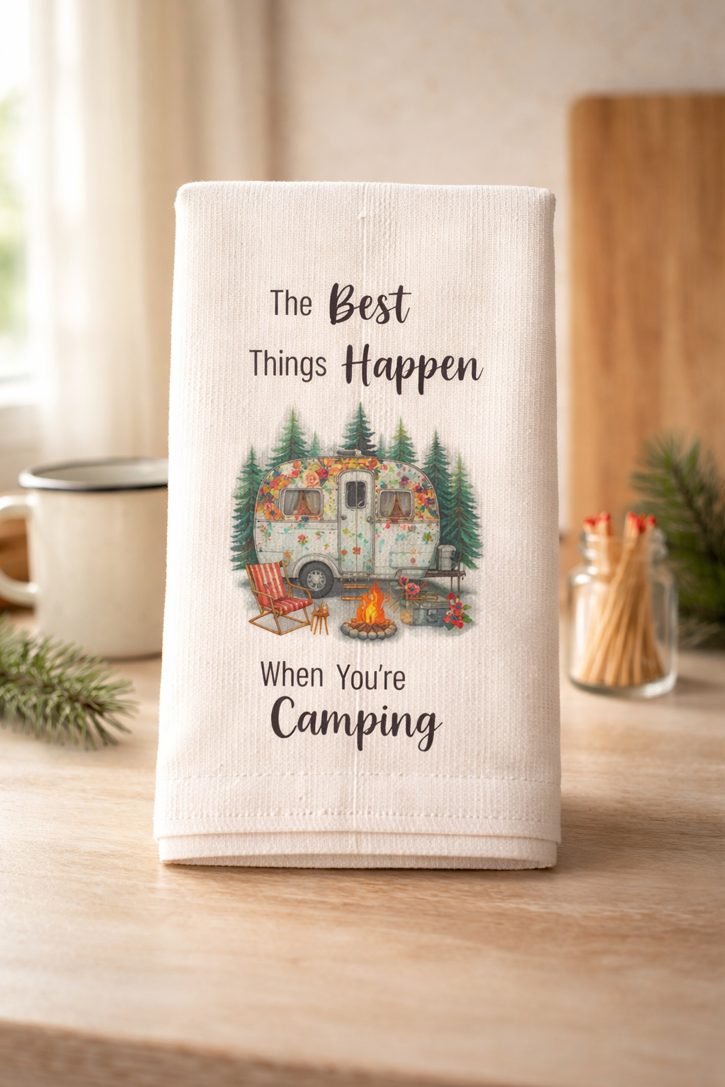 The Best Things Happen When You’re Camping 🔥Kitchen Towel