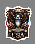 USA 250th Anniversary Eagle Sticker – Patriotic America 1776–2026 Souvenir Decal