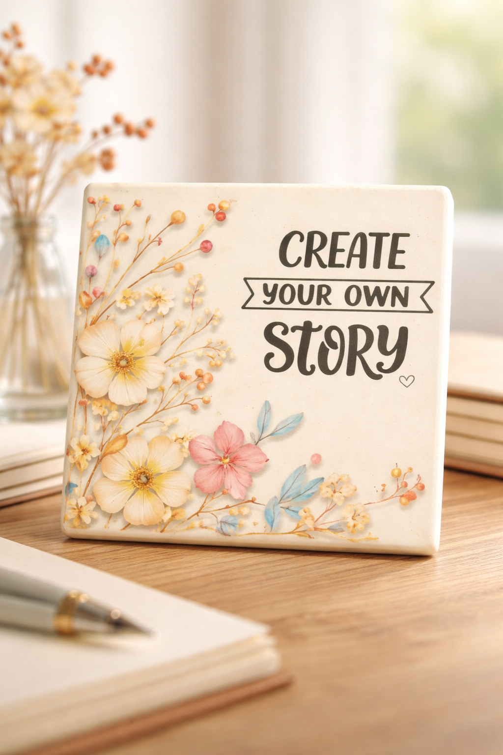 Title: Create Your Own Story Floral Plaque 💛🌿
