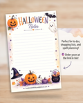 Halloween Notes Notepad | Cute Ghost Memo Pad | Pumpkin Stationery | Fall To Do List Pad | Halloween Desk Accessories | Spooky Gift