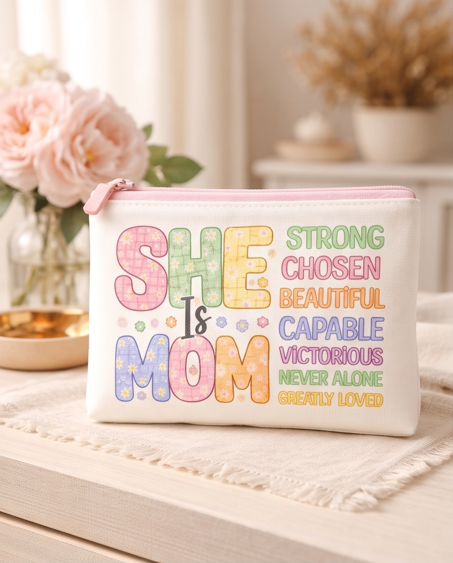 She Is Mom — Strength & Grace Pouch ✨🌿