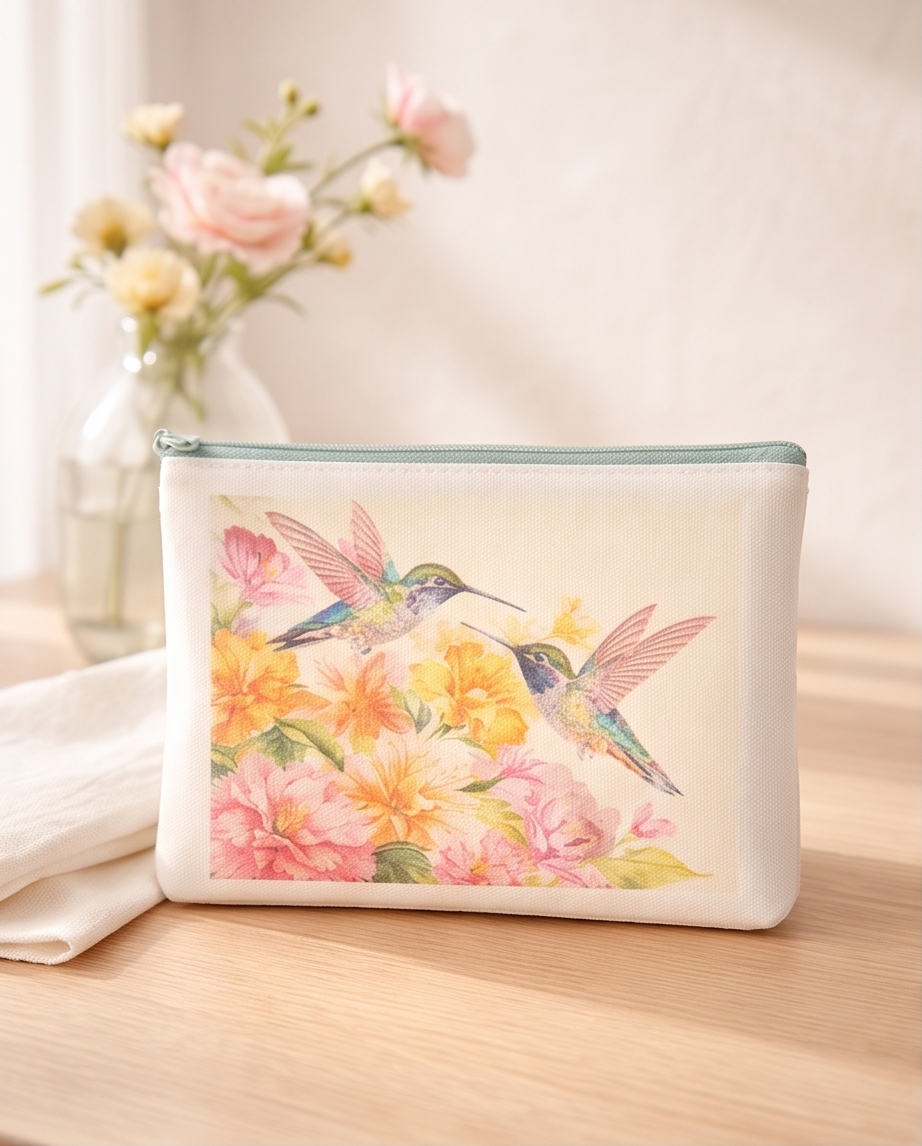 Hummingbird Garden Zipper Pouch🌺