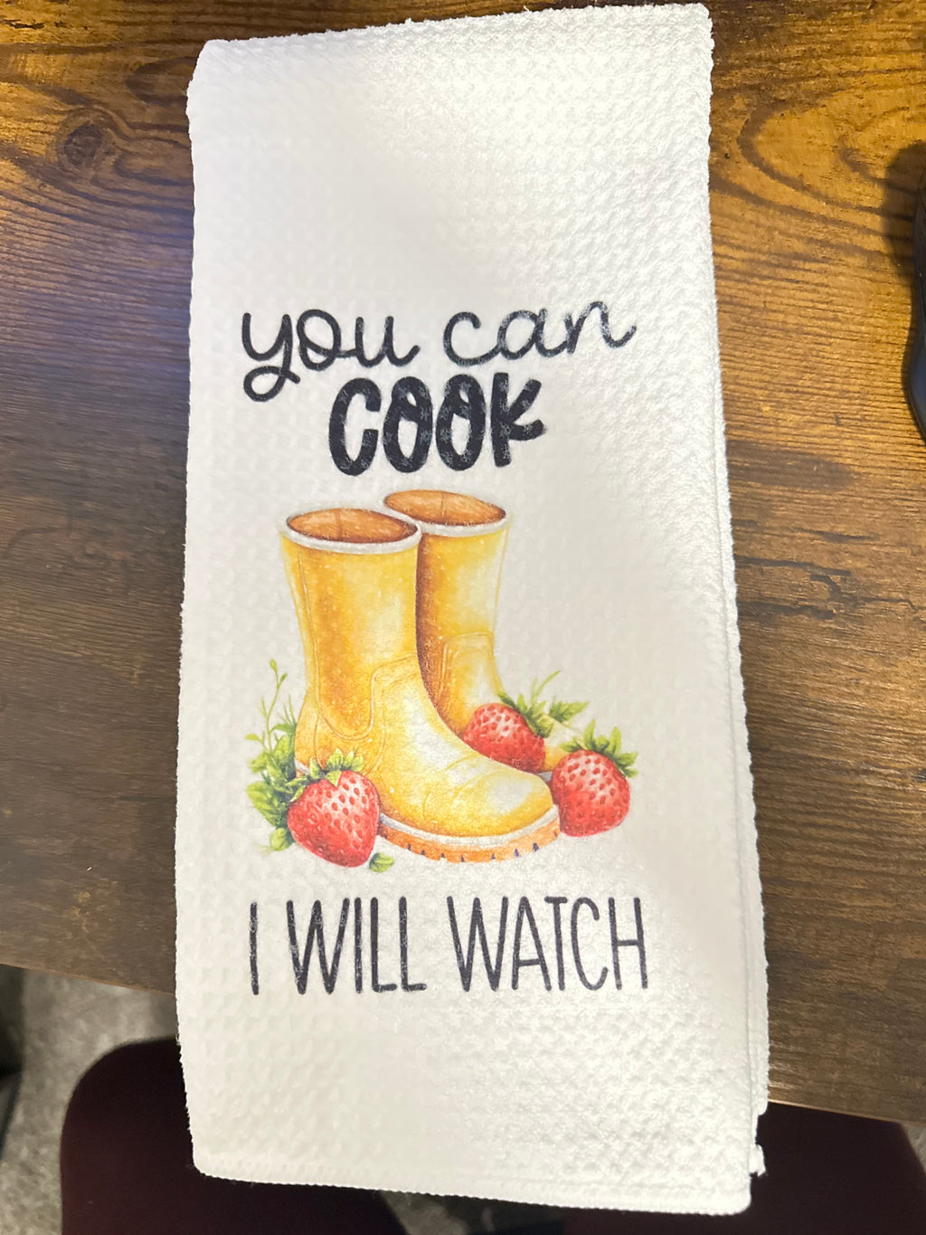 You Cook, I’ll Cheer Kitchen Towel 🍓