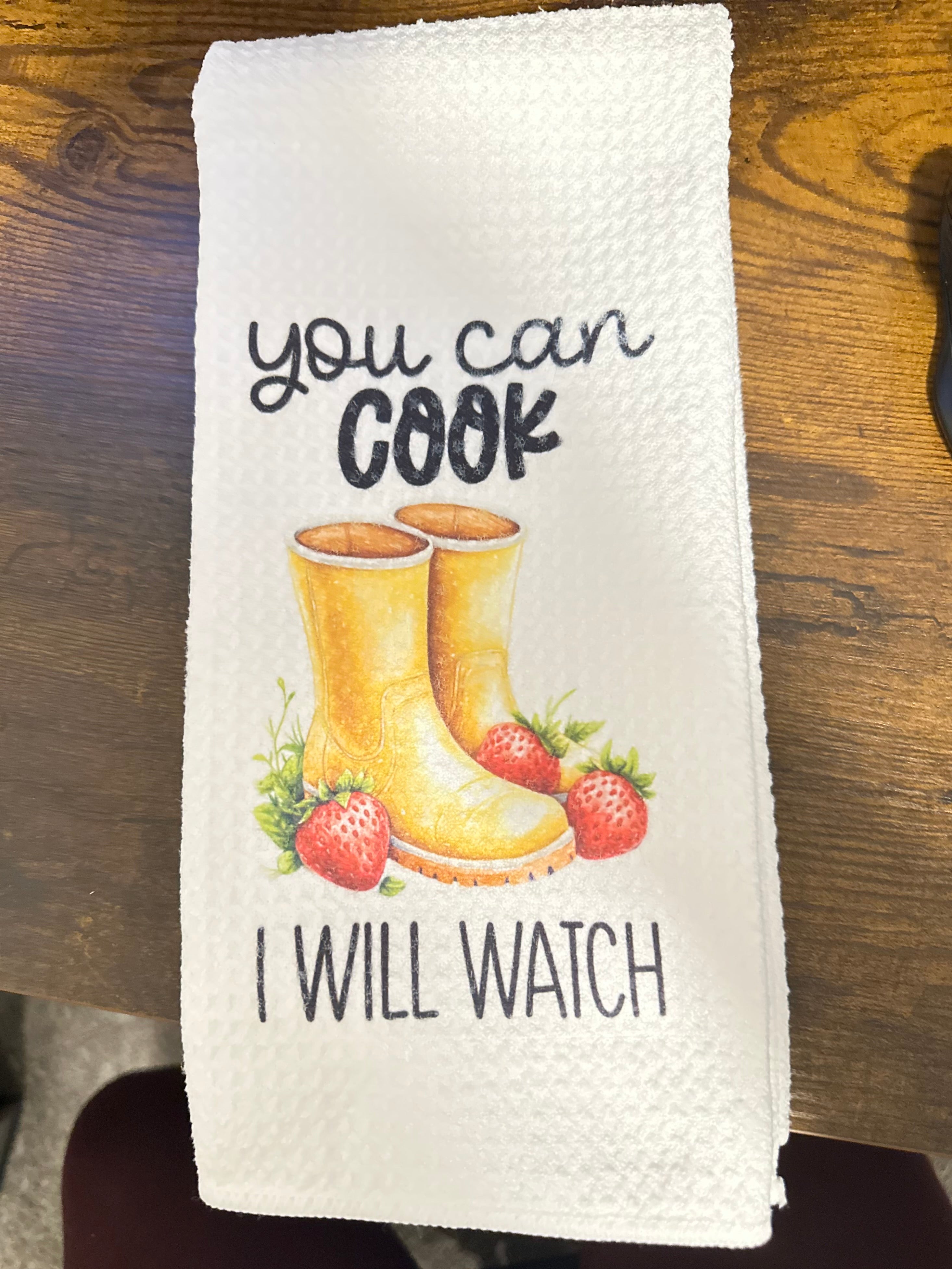 You Cook, I’ll Cheer Kitchen Towel 🍓