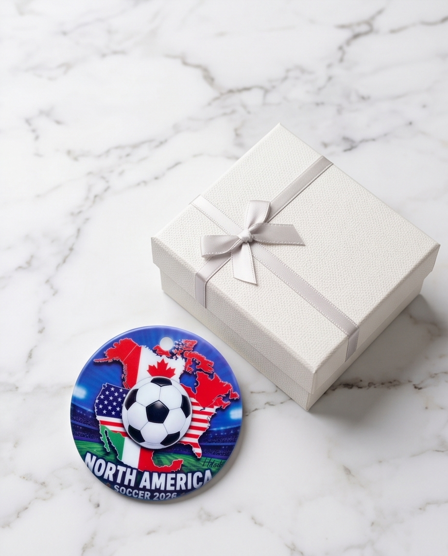 North America Soccer 2026 Ornament – Canada, USA & Mexico Design