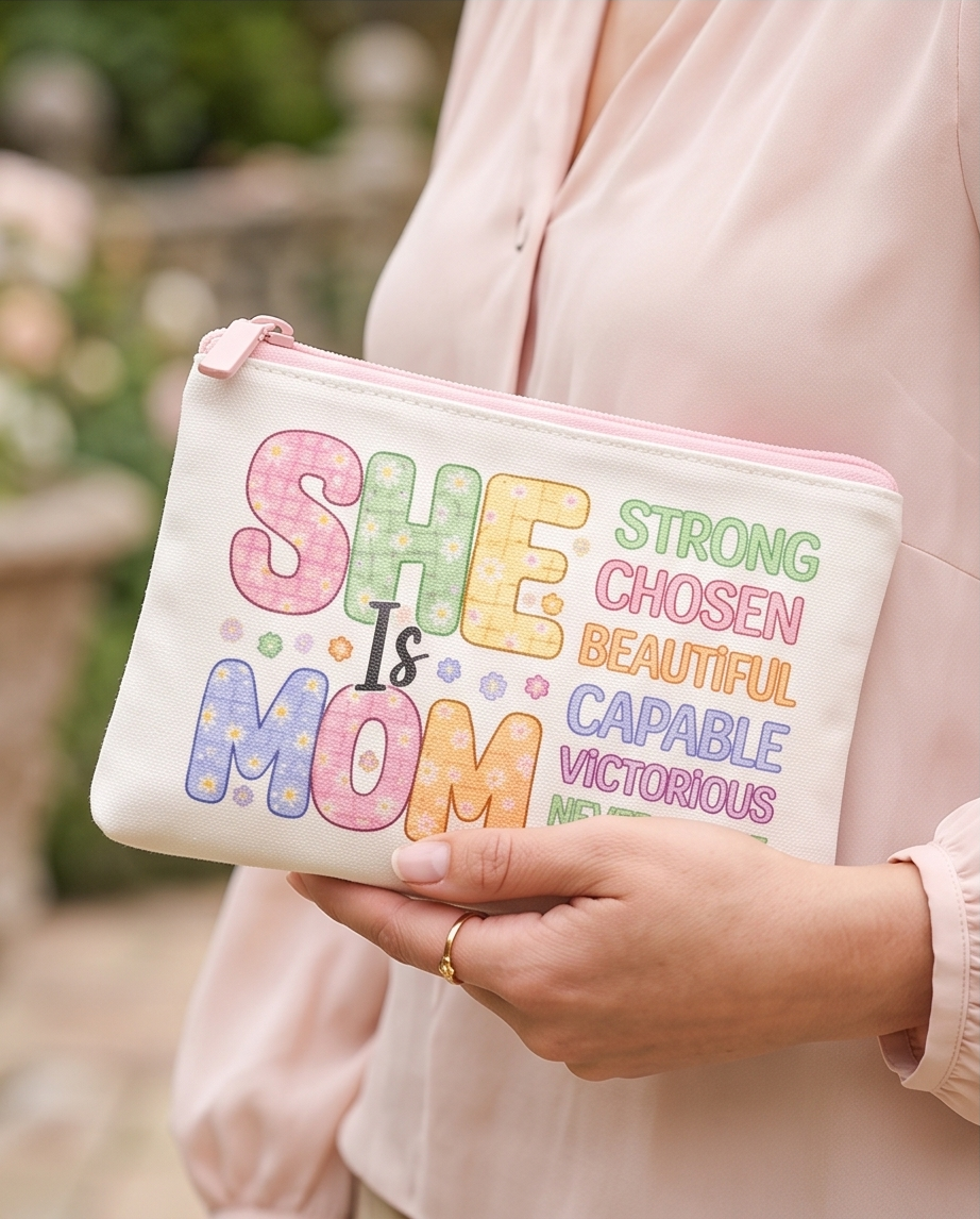 She Is Mom — Strength & Grace Pouch ✨🌿