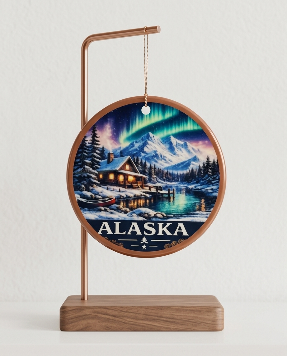 Alaska Cozy Cabin Keepsake Ornament