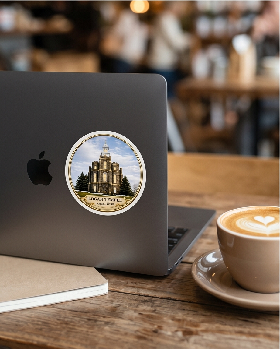 Logan Utah Temple Sticker – Historic Logan Temple Souvenir Decal