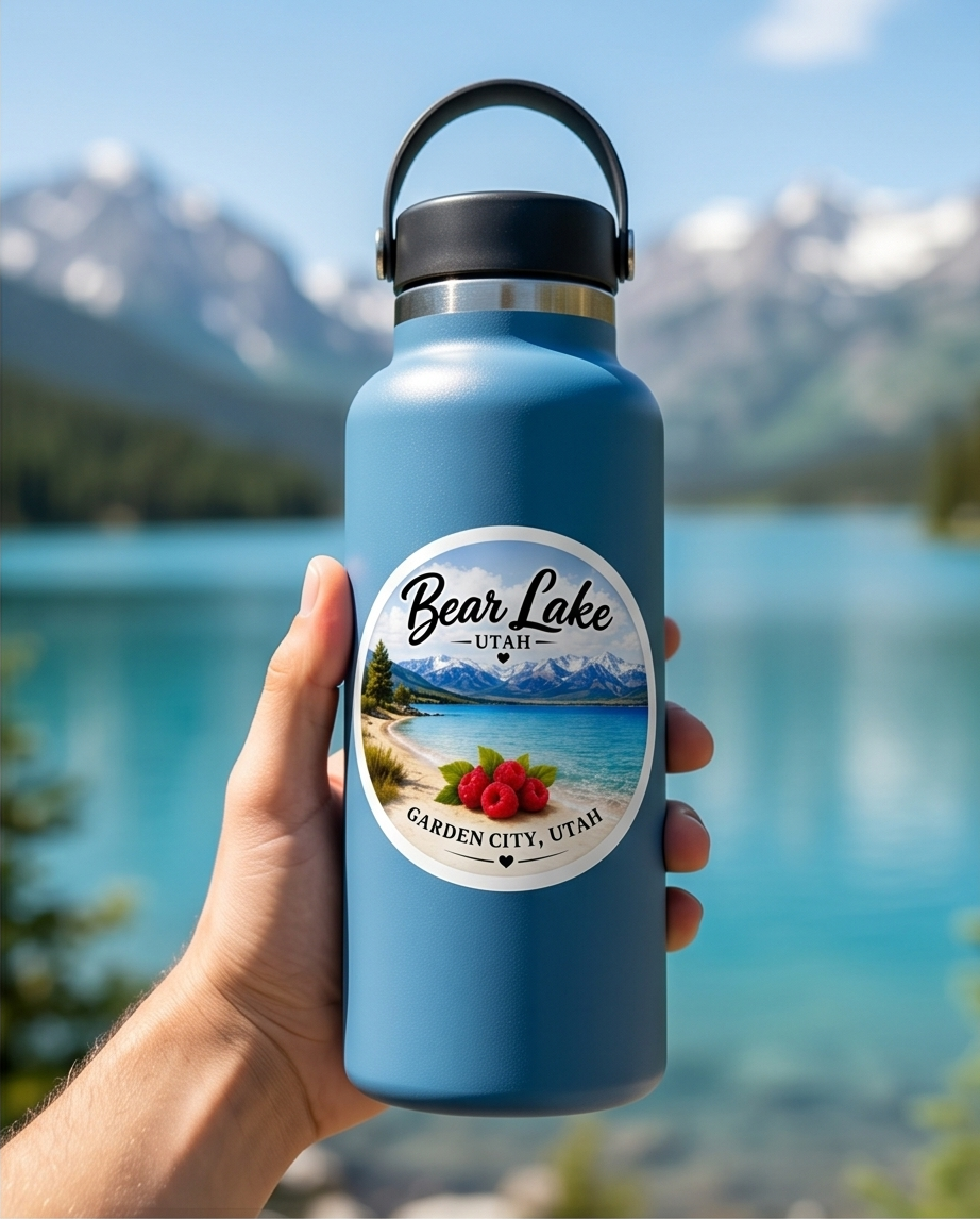 Bear Lake Utah Raspberry Beach Sticker – Garden City Utah Souvenir Decal