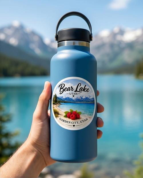 Bear Lake Utah Raspberry Beach Sticker – Garden City Utah Souvenir Decal