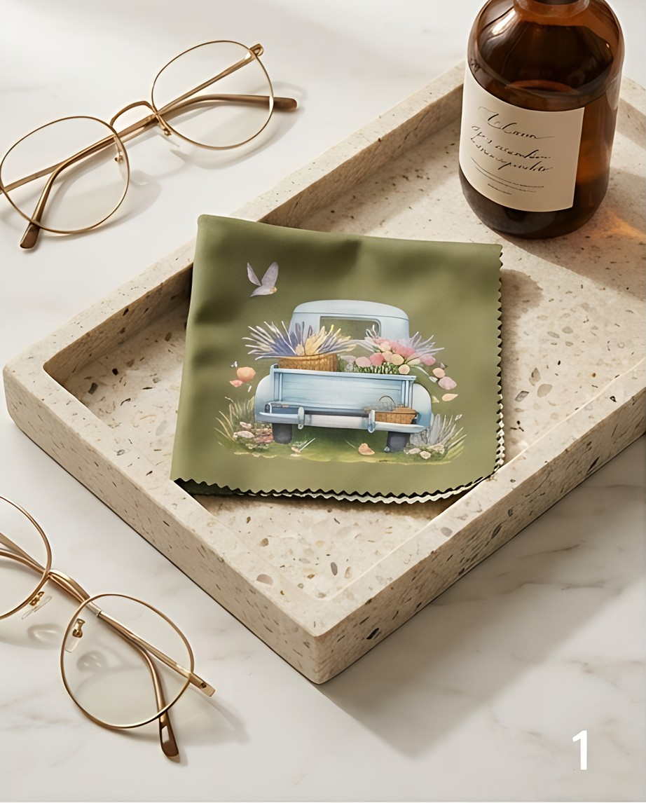 Blooming Vintage Ride Glasses Cloth 🌸🚚