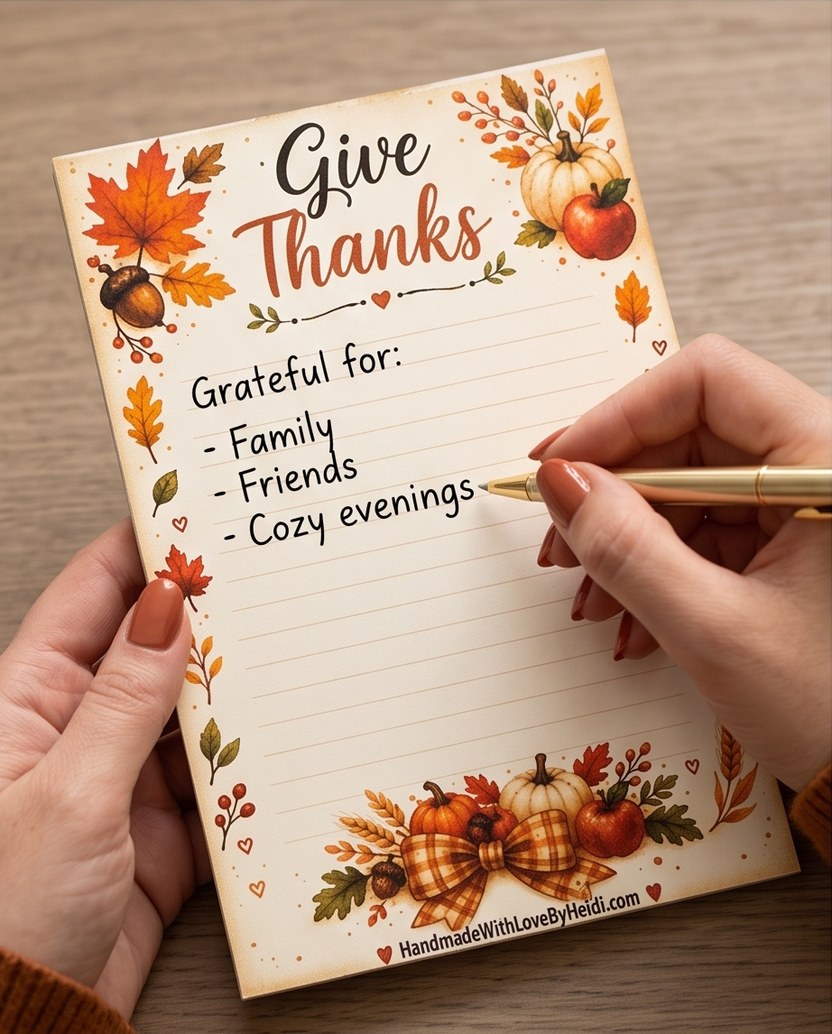 Give Thanks Notepad | Thanksgiving Note Pad | Gratitude Journal Paper | Fall Stationery | Autumn Memo Pad | Pumpkin Notes
