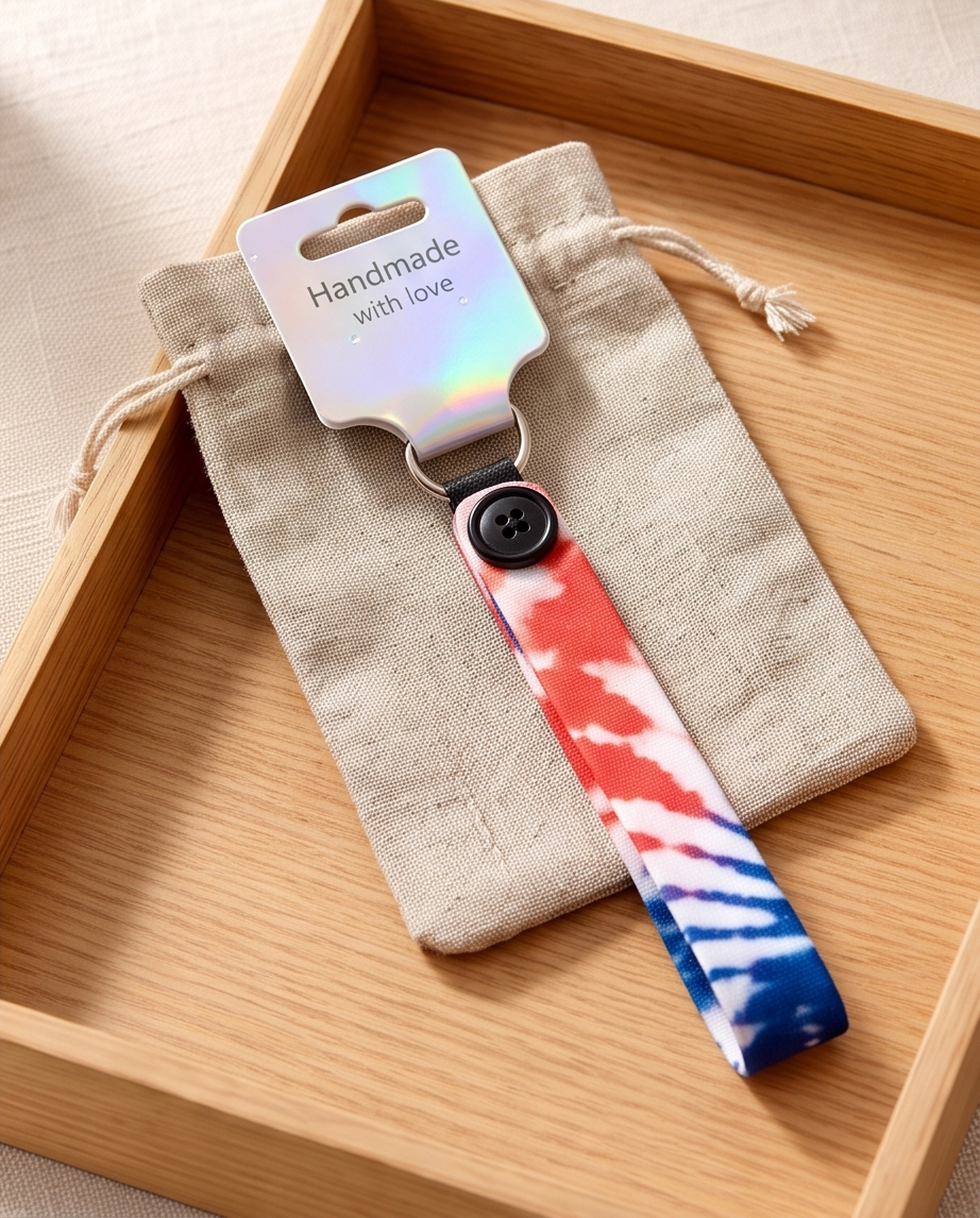 Stars & Stripes Tie Dye Wristlet Keychain 🇺🇸✨
