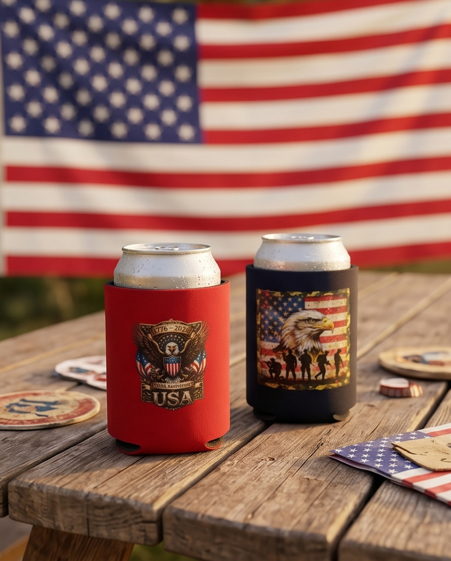 America 250 Patriotic Can Cooler Set