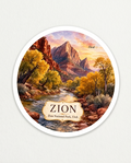 Zion National Park Utah Sticker – Scenic Canyon Landscape Souvenir Decal