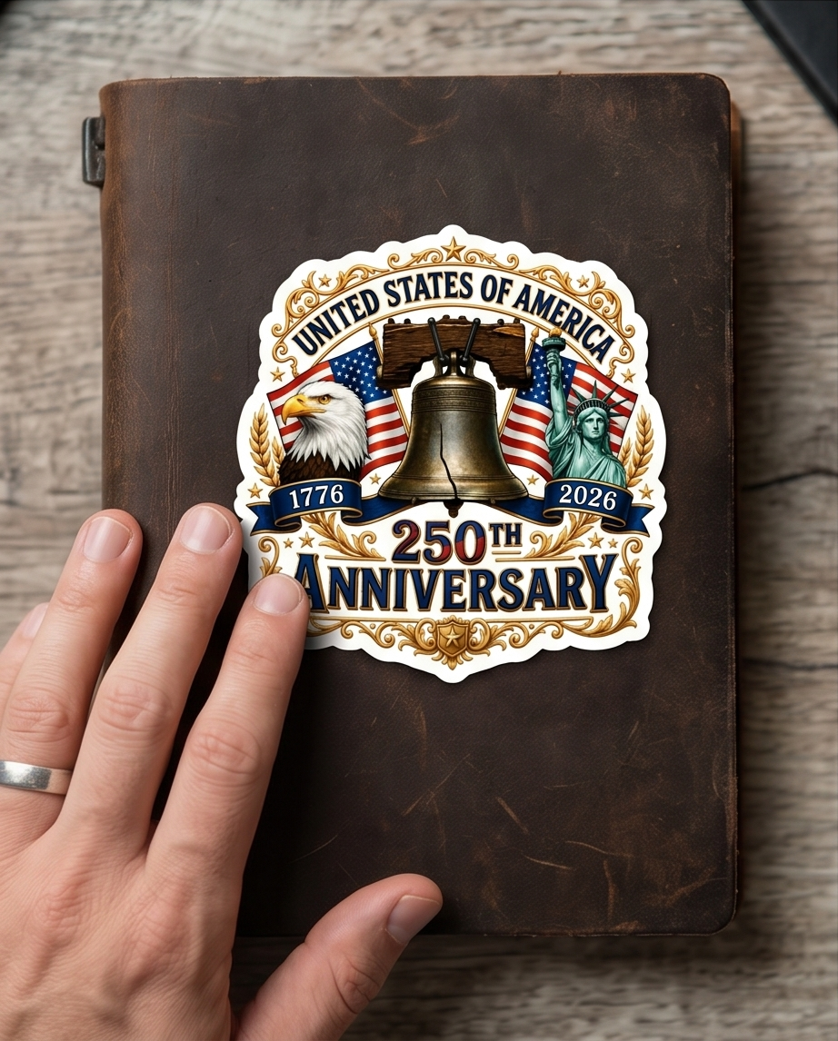 United States of America 250th Anniversary Sticker – Liberty Bell Patriotic USA 1776–2026 Decal