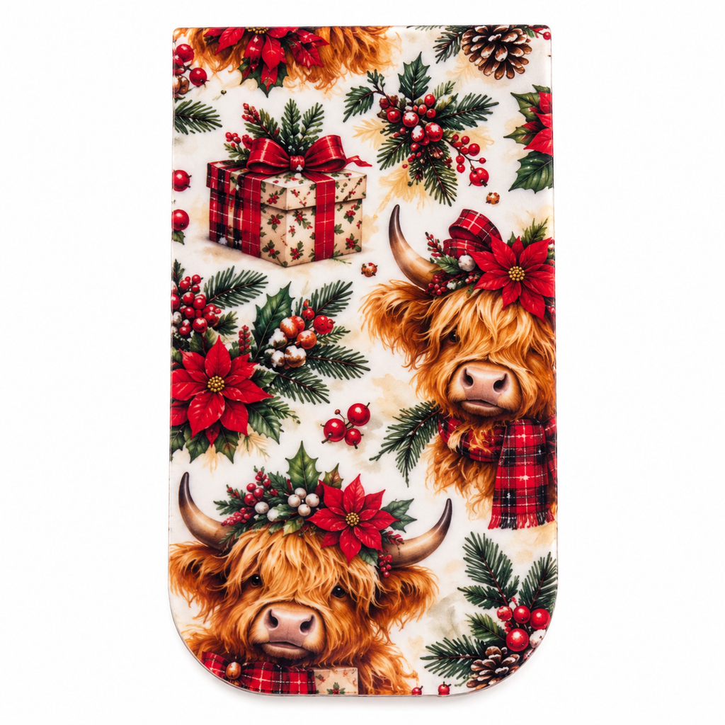 Cutie Christmas Cow Magnetic Bookmark