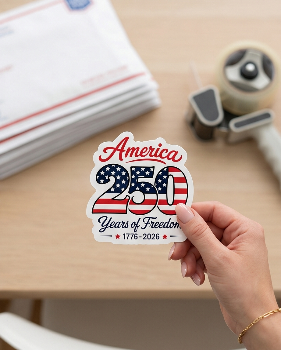 America 250 Years of Freedom Sticker – Patriotic USA Bicentennial Celebration Decal (1776–2026)