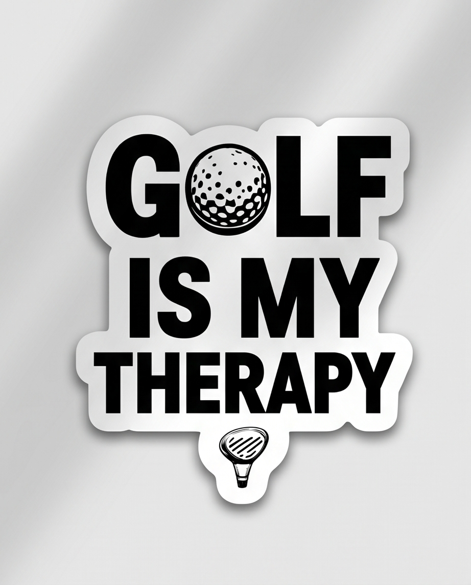 Golf Is My Therapy Sticker – Funny Golf Lover Decal