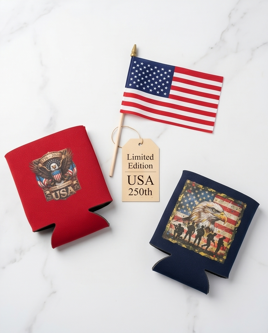 America 250 Patriotic Can Cooler Set