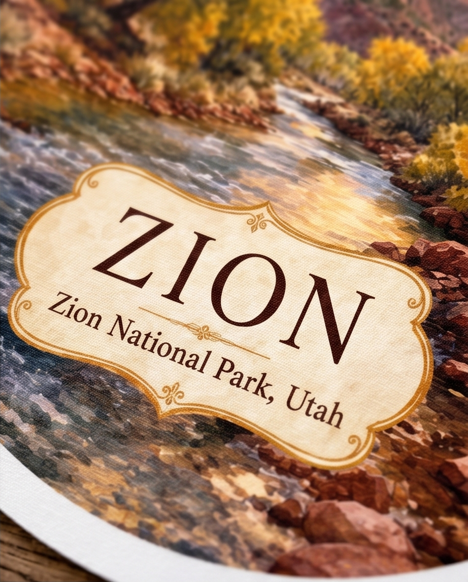 Zion National Park Utah Sticker – Scenic Canyon Landscape Souvenir Decal