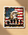 Patriotic Eagle & Military Tribute Sticker – American Flag Veteran Honor Decal