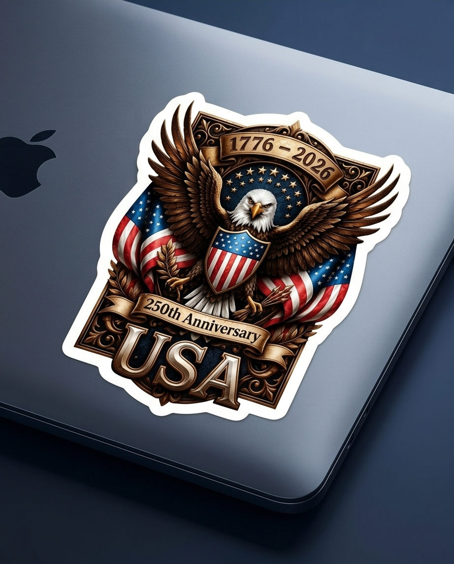 USA 250th Anniversary Eagle Sticker – Patriotic America 1776–2026 Souvenir Decal