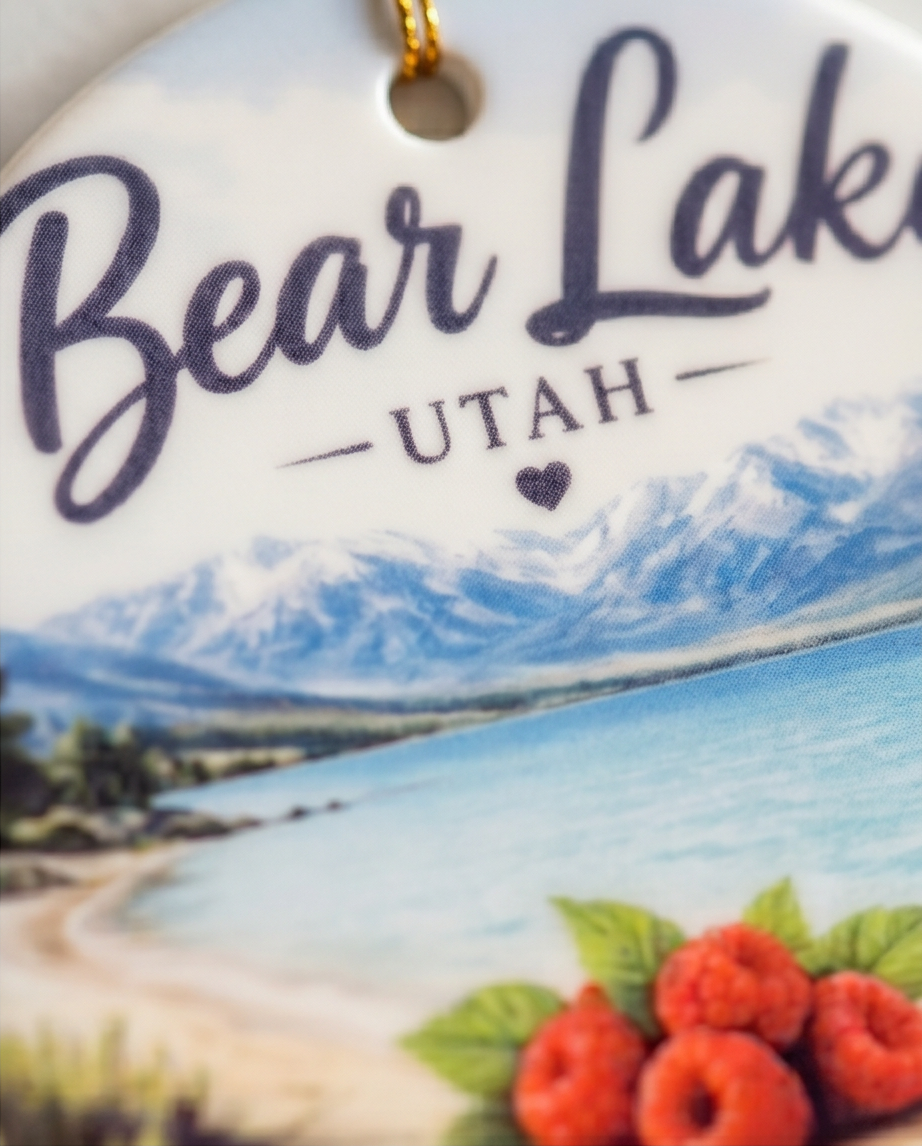 Bear Lake Utah Ornament – Garden City Raspberry Shoreline Design