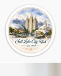 Salt Lake City Utah Temple Square Sticker – Historic Utah Landmark Souvenir Decal