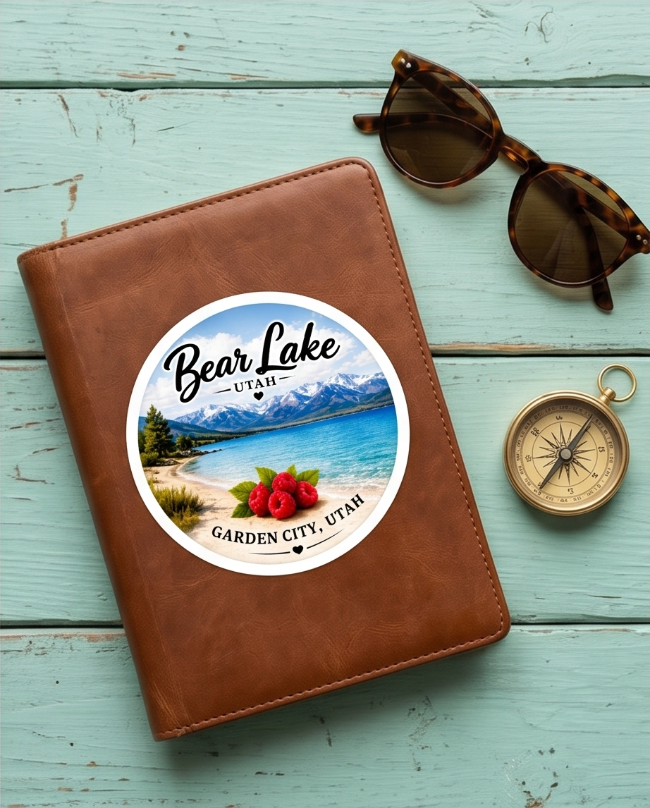 Bear Lake Utah Raspberry Beach Sticker – Garden City Utah Souvenir Decal