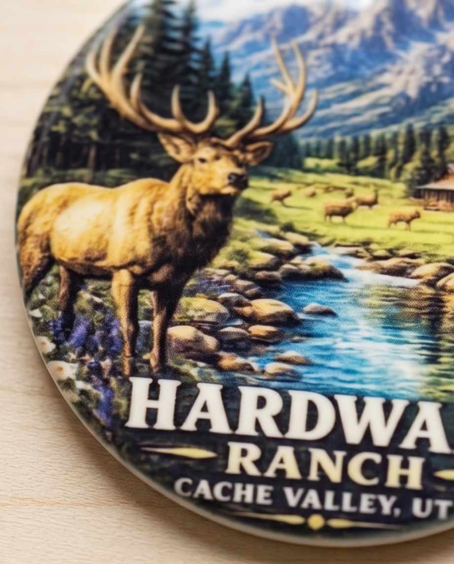 Hardware Ranch Cache Valley Utah Ornament – Scenic Elk & Mountain Design