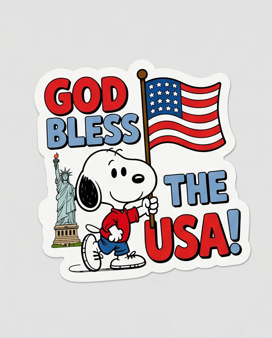 God Bless the USA Patriotic Sticker – American Flag & Freedom Celebration Decal