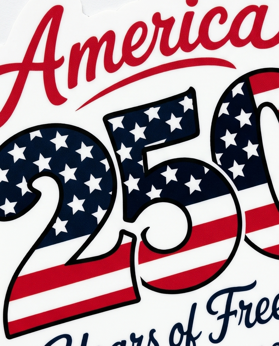 America 250 Years of Freedom Sticker – Patriotic USA Bicentennial Celebration Decal (1776–2026)