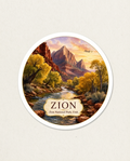 Zion National Park Utah Sticker – Riverside Canyon Scenic Souvenir Decal